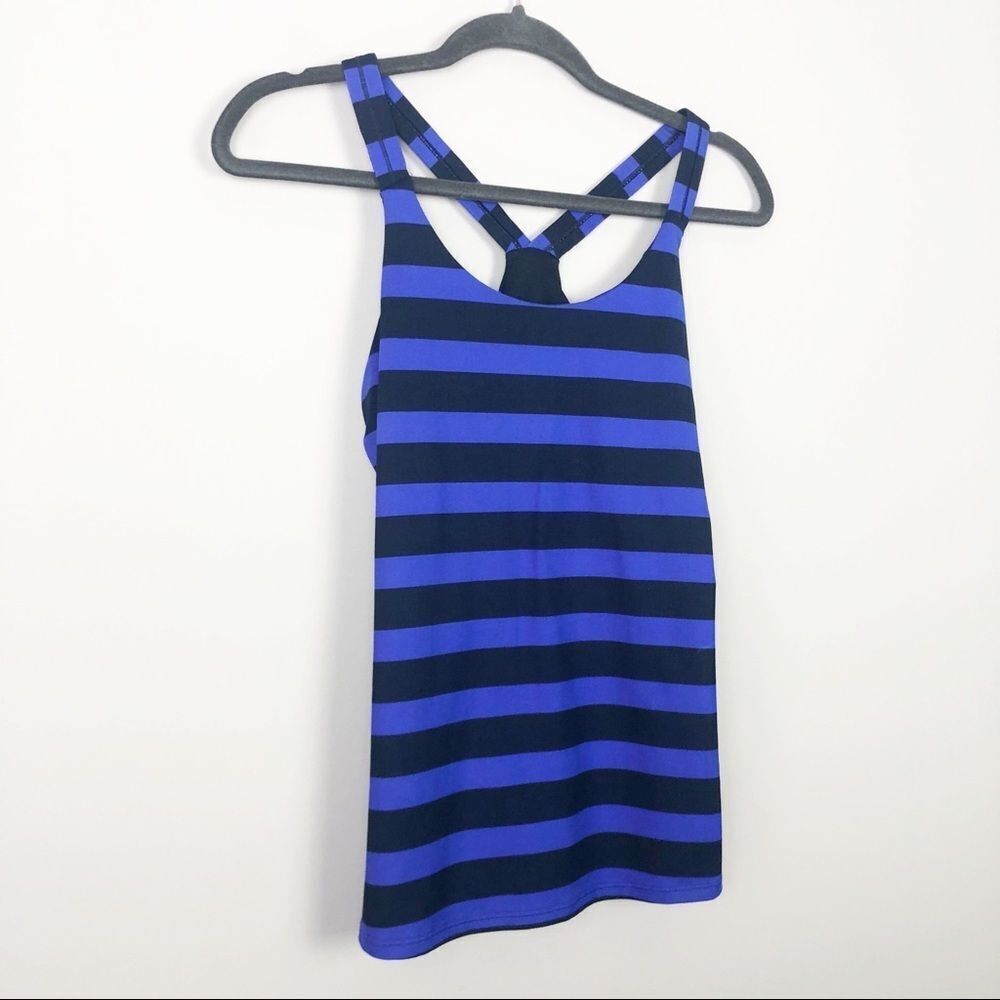 ATHLETA | Bold Stripe Tank Blue Y-Back Medium - Picture 2 of 7